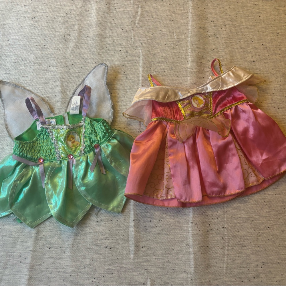 Build-A-Bear Disney Dress Set Tinkerbelle and Aurora